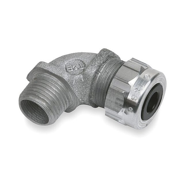 Abb Liquid Tight Connector,1/2in.,90 deg,Slv 4960AL