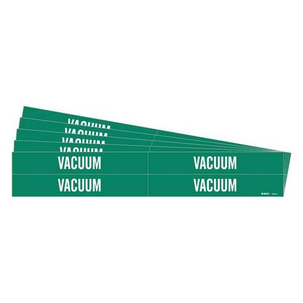 Brady Pipe Marker, Adhesive, White, Vacuum, PK5, 7292-4-PK 7292-4-PK