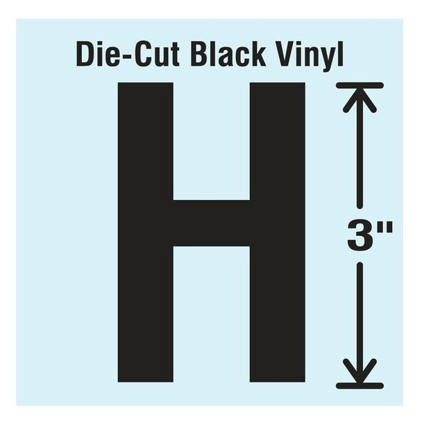 Stranco LetterLabel,Vinyl,3inH,1-5/8inW,PK10 DBV-3-H-10