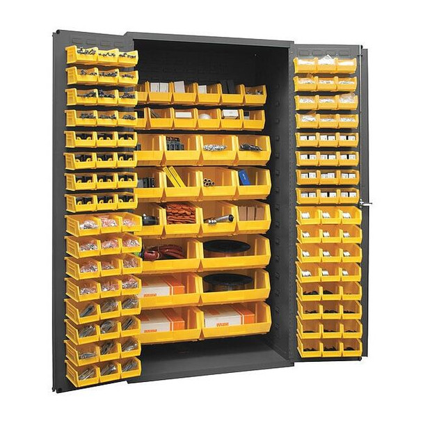 Heavy Duty Bin Cabinet, 36 in W, 72 in H, 24" D, 126 Bins