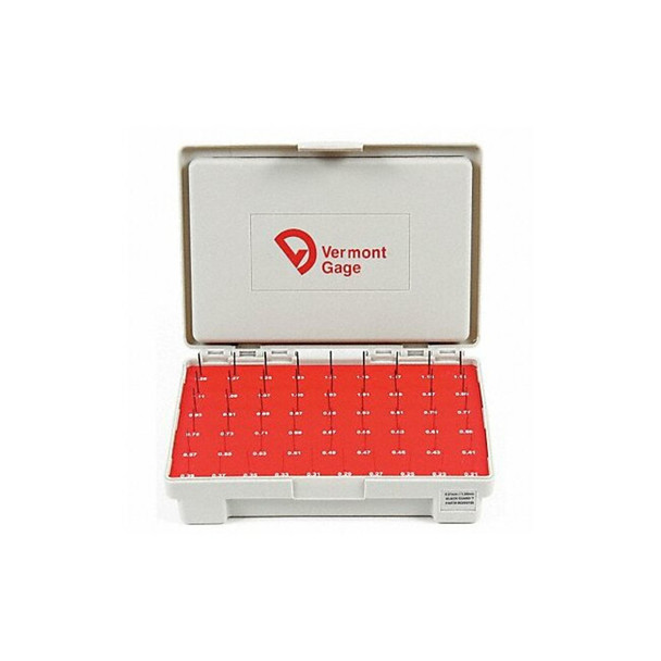 Vermont Gage Pin Gage Set, Minus, 0.21-1.29mm, Black 902400100