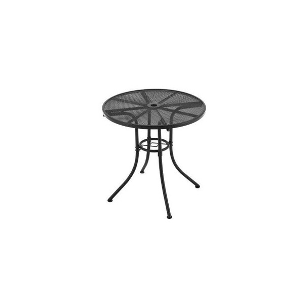 Global Industrial 30"" Round Outdoor Cafe Table Steel Mesh Black