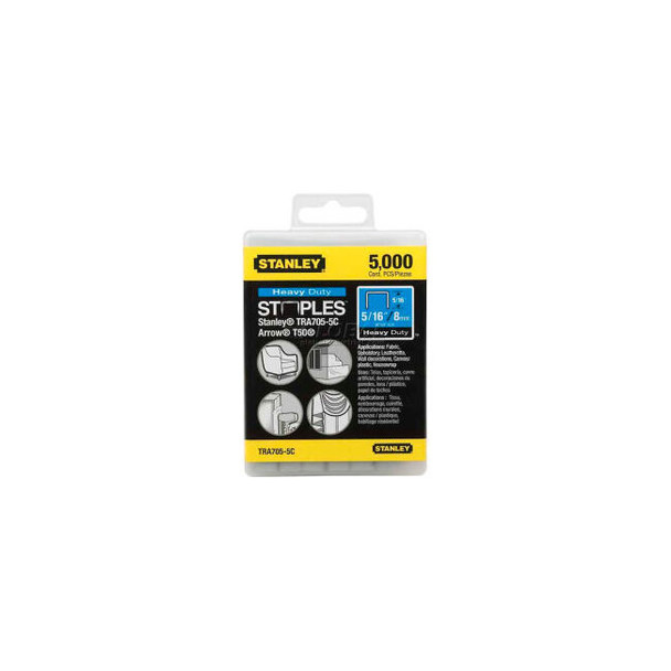 Stanley TRA705-5C Heavy-Duty Narrow Crown Staples 5/16"" 5000 Pack