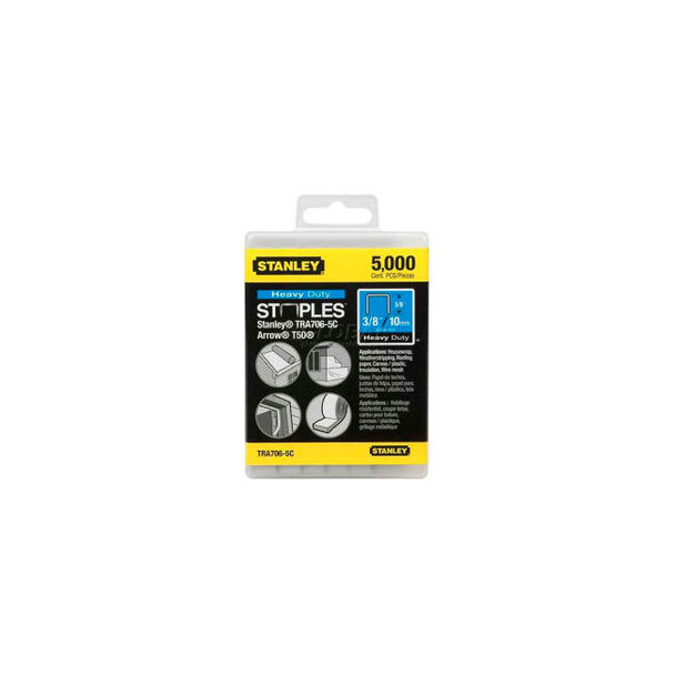 Stanley TRA706-5C Heavy-Duty Narrow Crown Staples 3/8"" 5000 Pack