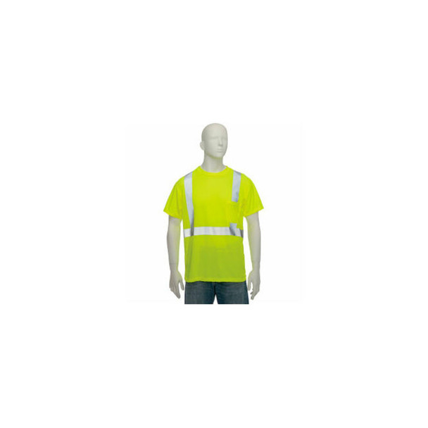 OccuNomix Standard Wicking Birdseye Class 2 T-Shirt W/ Pocket Hi-Vis Yellow 3XL