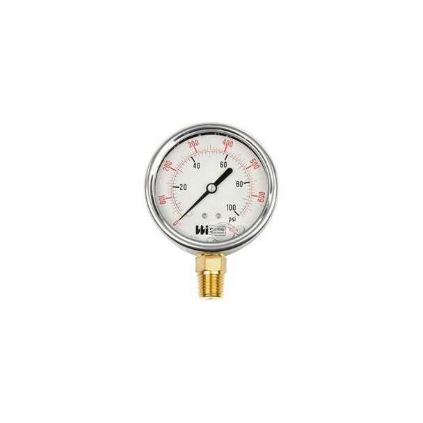 2 1/2"" dial liquid filled 1/4"" NPT bottom 0-200 PSI
