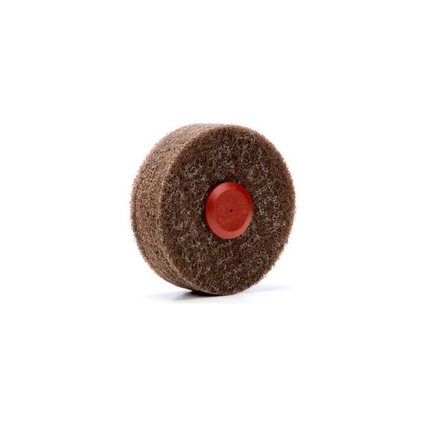 3M Scotch-Brite Cut and Polish Disc D5 4"" x 1 1/4"" Aluminum Oxide A MED