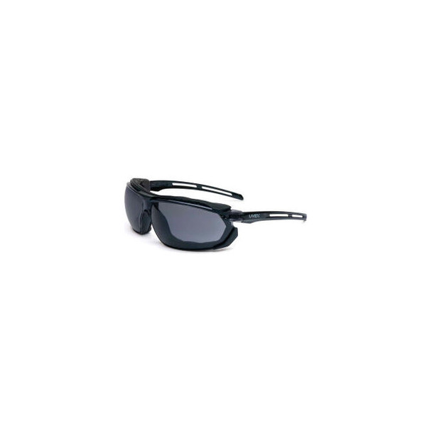 Uvex Tirade S4041 Safety Glasses Gloss Black Frame Gray Lens Anti-Fog