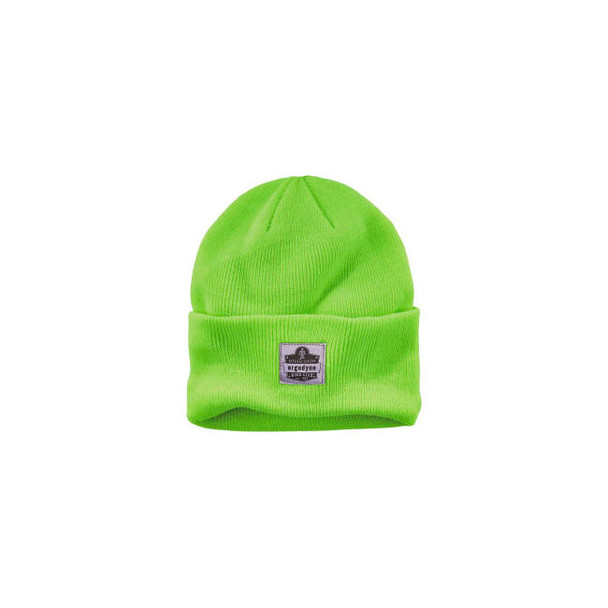 Ergodyne N-Ferno 6806 Rib Knit Beanie Hat Cuffed Lime