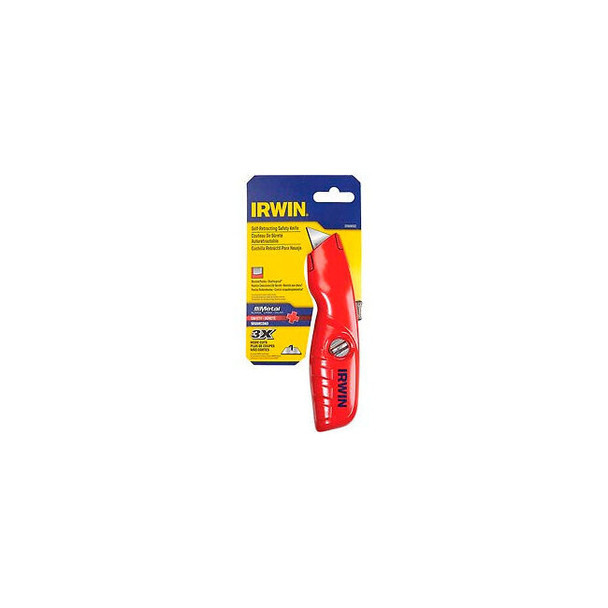 Irwin 2088600 Self-Retracting Safety Utility Knife with Ergonomic No-Slip Handle