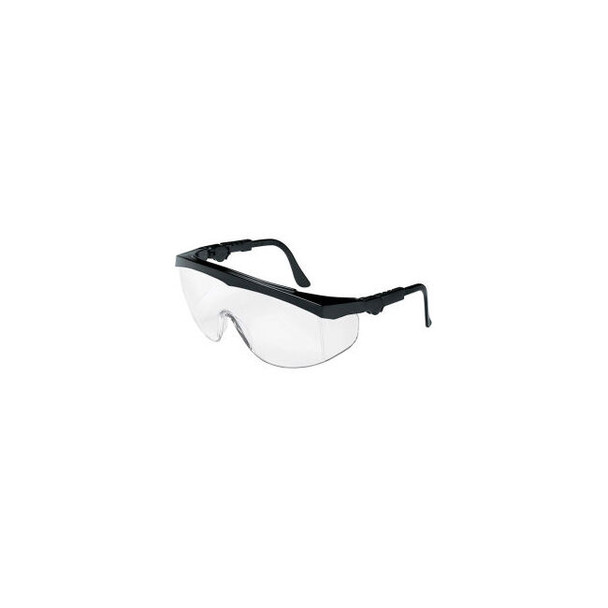 MCR Safety TK110 Crews Tomahawk Wraparound Safety Glasses Clear Lens Black Frame