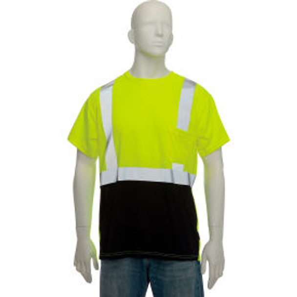 OccuNomix Class 2 Classic Black Bottom T-Shirt with Pocket Yellow M LUX-SSETPBK-