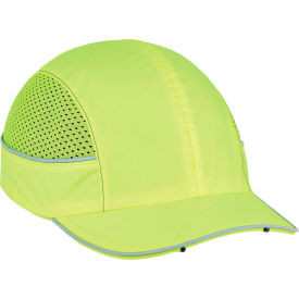 Ergodyne Skullerz 8960 Bump Cap W/LED Lighting Technology Lime Short Brim One Si