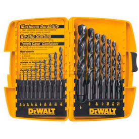 DeWalt Drill Bit Set DW1167 Black Oxide 17 Pieces 1/16"" - 1/2"" Split Point Bit