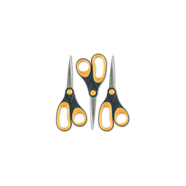 Westcott Titanium Non Stick Scissors 8"" Long 3.25"" Cut Length 3/PK