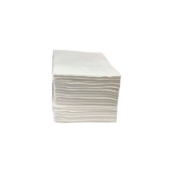 Global Industrial Oil Only Sorbent Pads Medium-weight 15""W x 18""L White 100/Pa