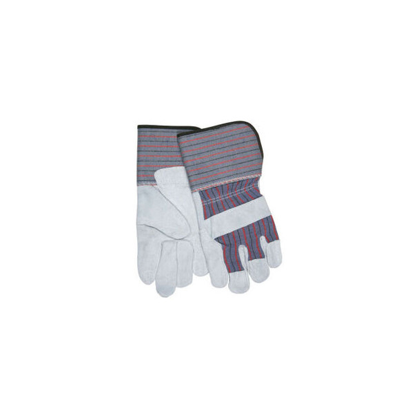 Memphis Leather Palm Gloves with 4-1/2"" Rubberized Gauntlet Cuff Size L 12 Pair