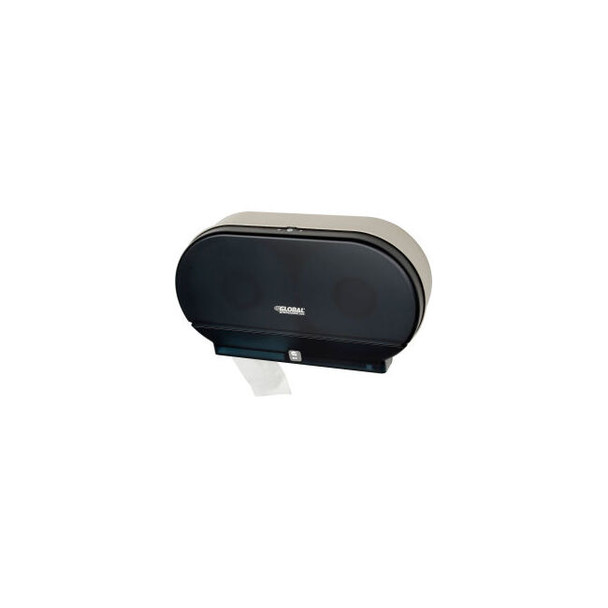 Global Industrial Plastic Twin Jumbo Roll Toilet Tissue Dispenser Two 9"" Roll C