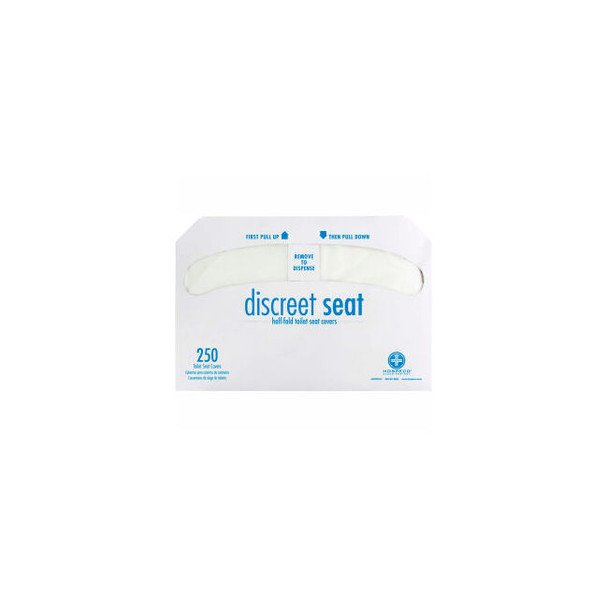 Hospeco Discreet Seat 1/2 Fold Toilet Seat Covers - 250 Covers/Pack 20 Packs/Cas