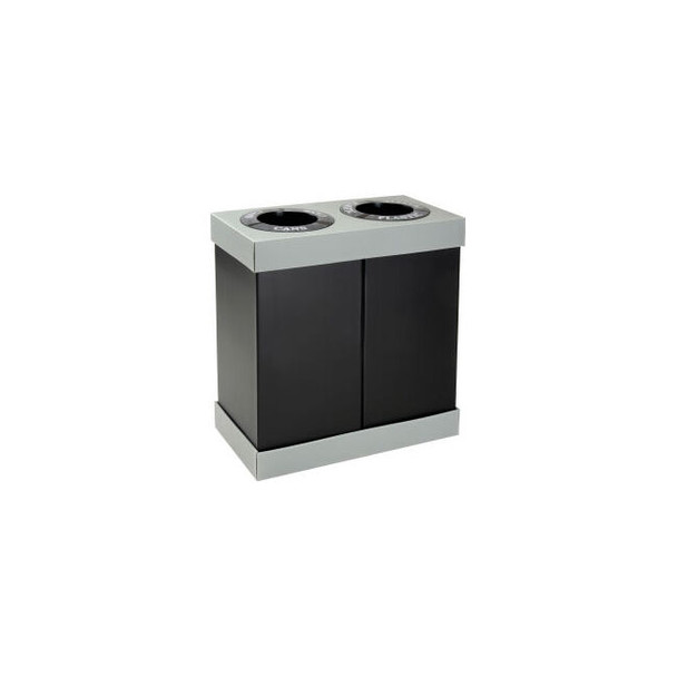 Safco Recycling Center For Multiple Recyclables 56 Gallon Black/Gray