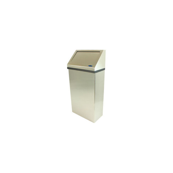 Frost Stainless Steel Wall Mount Trash Can W/Spring Load Lid 11 Gallon