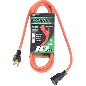U.S. Wire 60010 10 Ft. Three Conductor Extension Orange Cord 16/3 Ga. SJTW-A 300