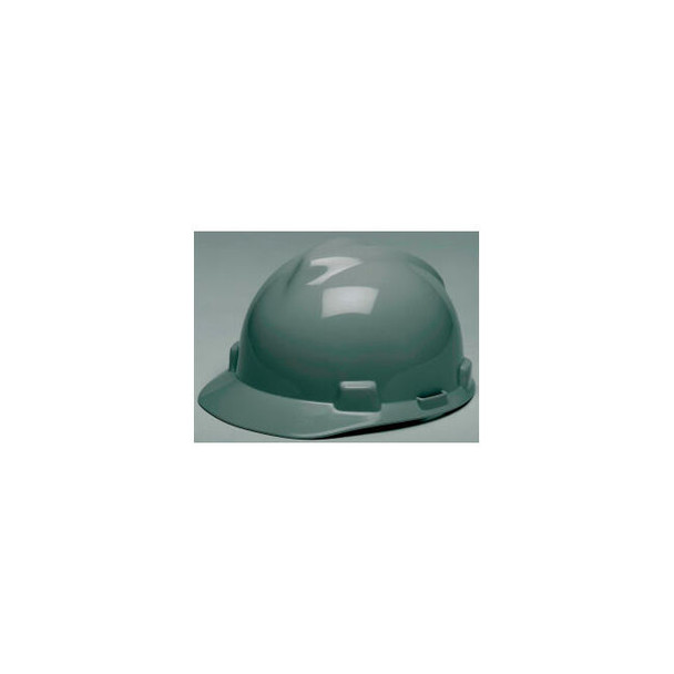MSA V-Gard Hard Hats Front Brim Fas-Trac Suspension Navy Gray 475364
