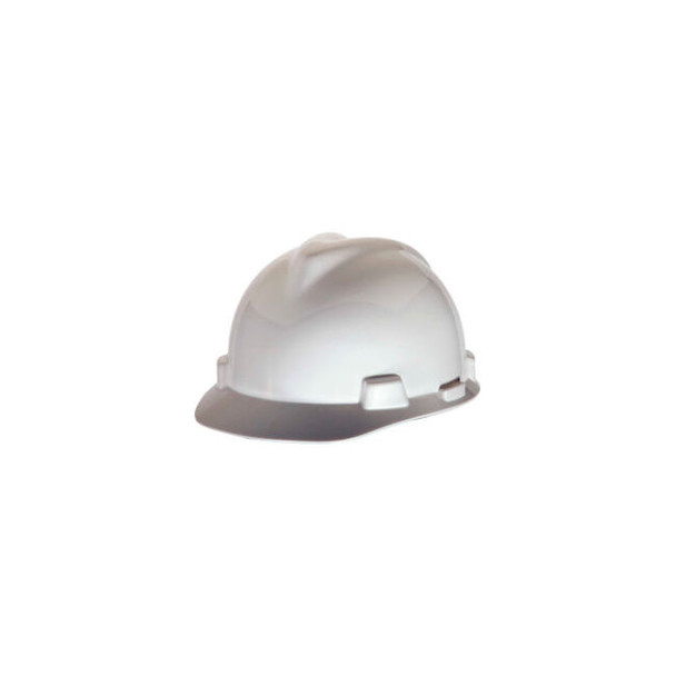 MSA V-Gard Hard Hats Front Brim Staz-On Pin-Lock Suspension White 463942