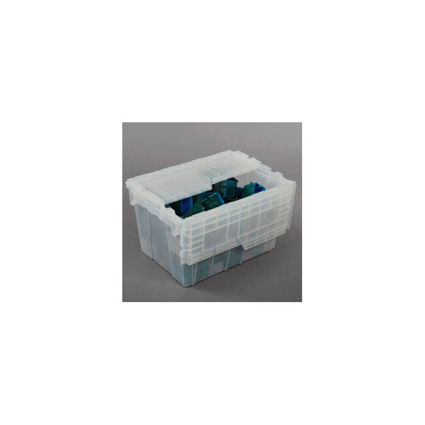 ORBIS Flipak Attached Lid Container 21-7/8""L x 15-1/4""W x 12-7/8""H Clear