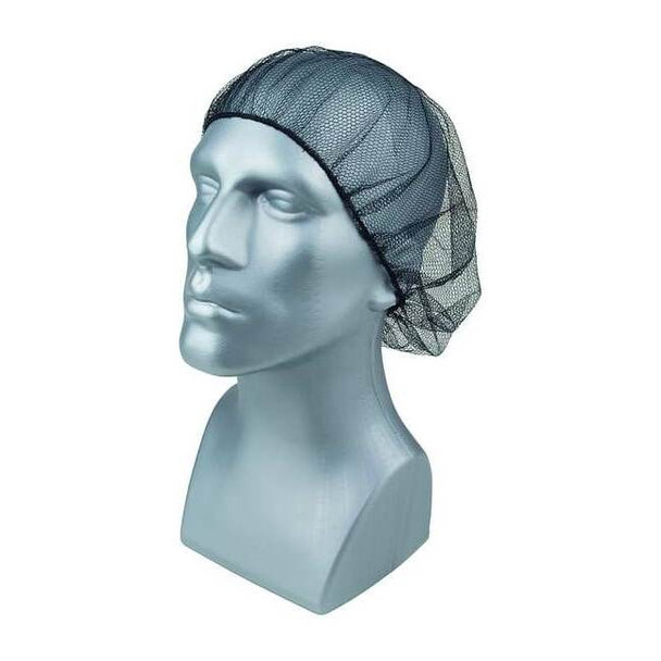 Condor Hairnet, Polyester, 24 in Dia., Black, L, 100 PK 29JW48