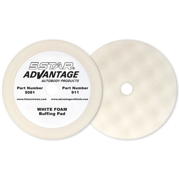WHITE Foam Waffle Compounding Pad COARSE (2 PACK 8" diameter, 1.25 depth) 5081