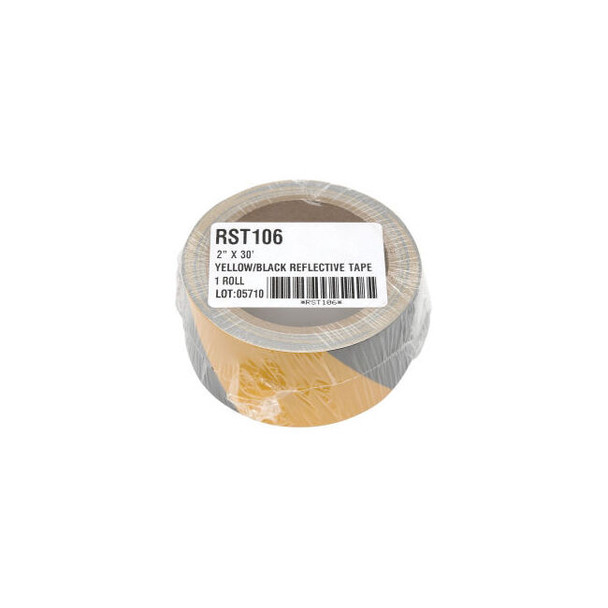 INCOM Safety Tape Reflective Striped Yellow/Black 2""W x 30'L 1 Roll
