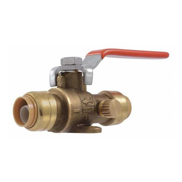 Sharkbite Manual 2-Way Ball Valve,Push,Brass 24615LFG