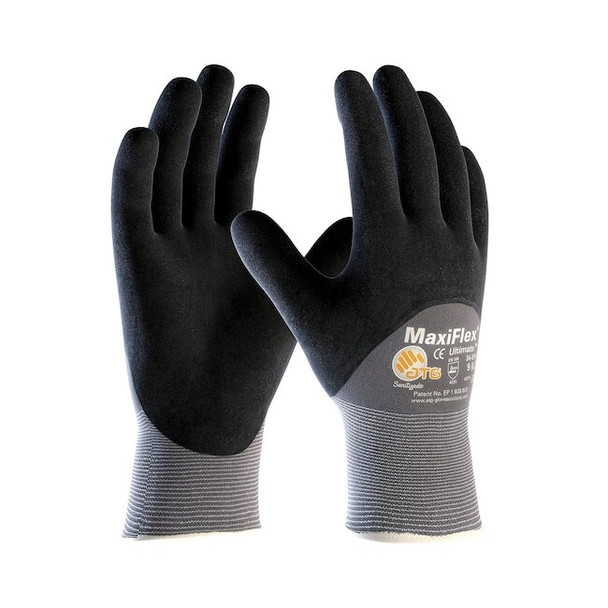 Coated Gloves, Foam Nitrile, Foam, 3/4 Dip, 3 Abrasion Level, Gray, S (7) 12 PK