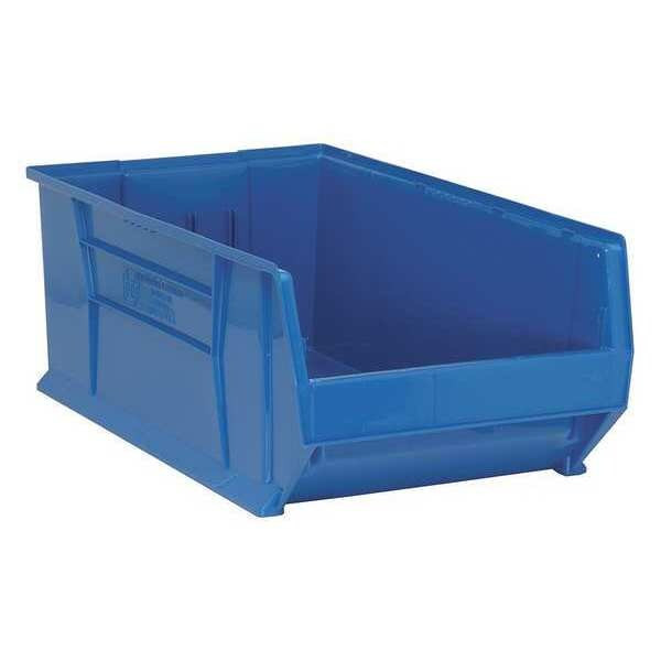 Storage Bin, Polypropylene/Polyethylene, Blue, 12 in H, 18 1/4 in W, 29 7/8 in L