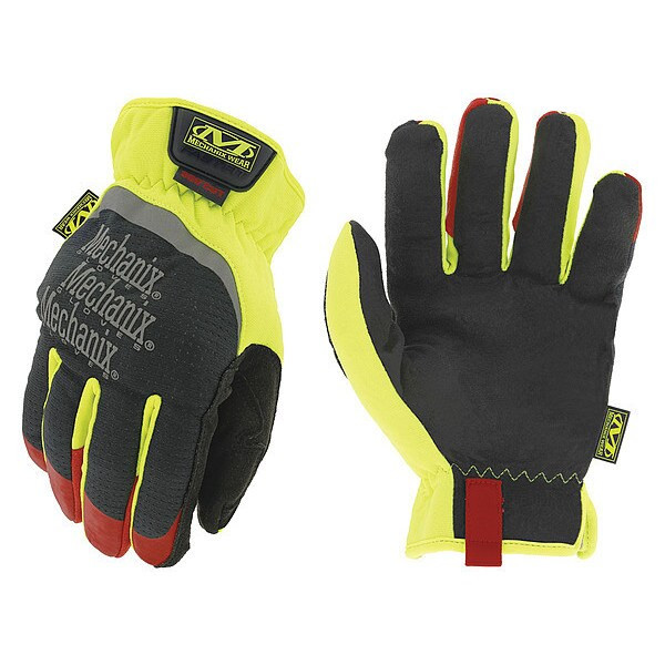 Hi-Viz FastFit(R) D4-360 Hi-Vis Cut Resistant Gloves, Synthetic Leather Palm, 9