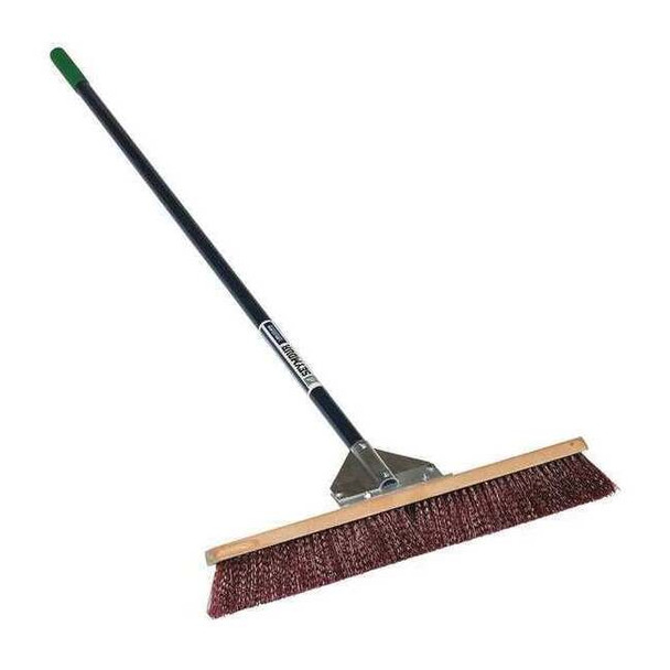 Seymour Midwest 24 in Sweep Face Push Broom, Stiff, Synthetic, Brown 82925GRA