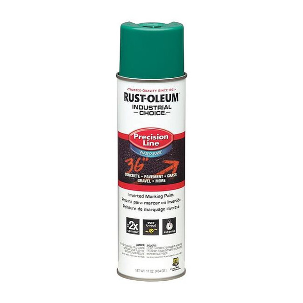 Inverted Marking Paint, 17 oz., Safety Green, Water -Based