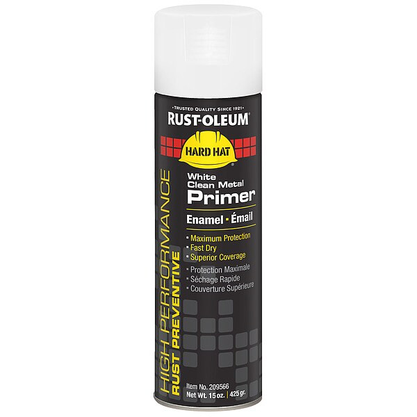 Rust Preventative Spray Primer . White, 15 oz, Aerosol Can, Gloss