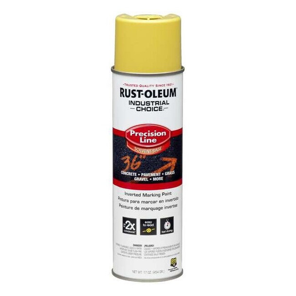 Precision Line Marking Paint, Inverted, High Visibility Yellow, 17 oz