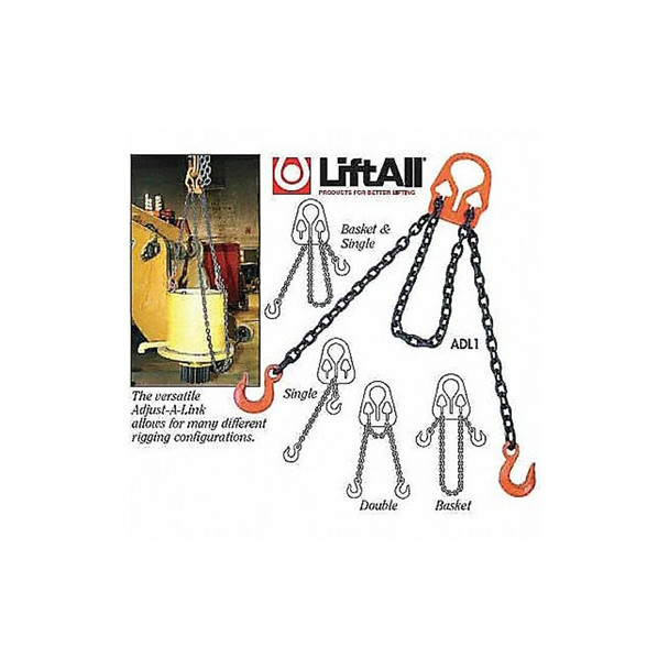 Lift-All Chain Sling,1/2 in Size,G100,10 ft L 30007 Lift-All Chain Sling,1/2 in Size,G100,10 ft L 30007