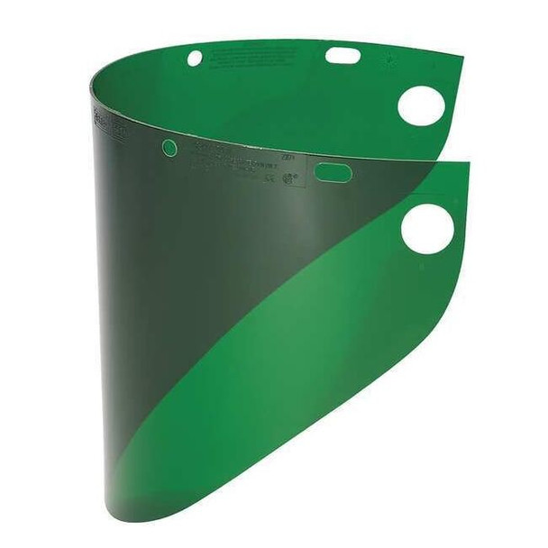 Faceshield Window, Green Visor, 8 in Height, Uncoated Lens, Green
