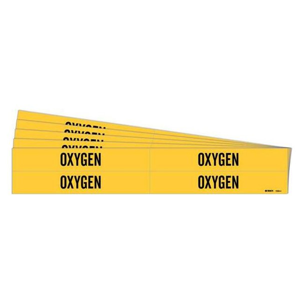 Brady Pipe Marker, Adhesive, Black, Oxygen, PK5, 7209-4-PK 7209-4-PK