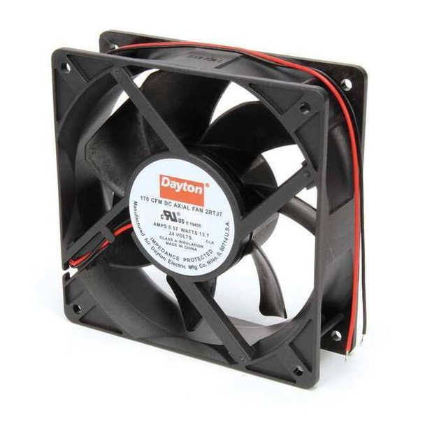 Dayton Axial Fan, Square, 24V DC, - Phase, PBT Plastic, 4 11/16 in W. 2RTJ7