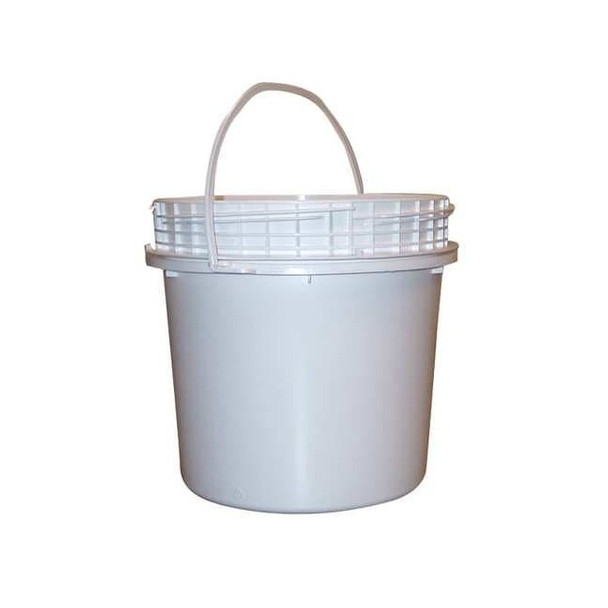Manufacturer Varies Pail, Open Head, Round, 1.2 gal, HDPE, White 51911