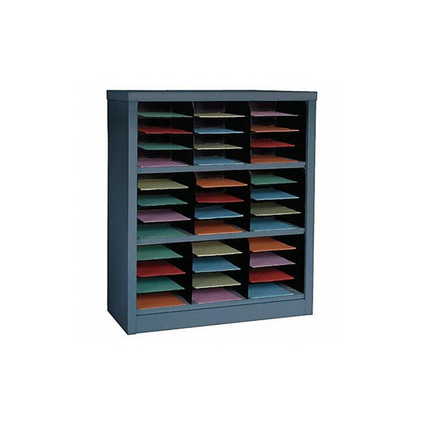 Manufacturer Varies Horizontal Literature Organizer 36 Compartments, Gray 5CRY3