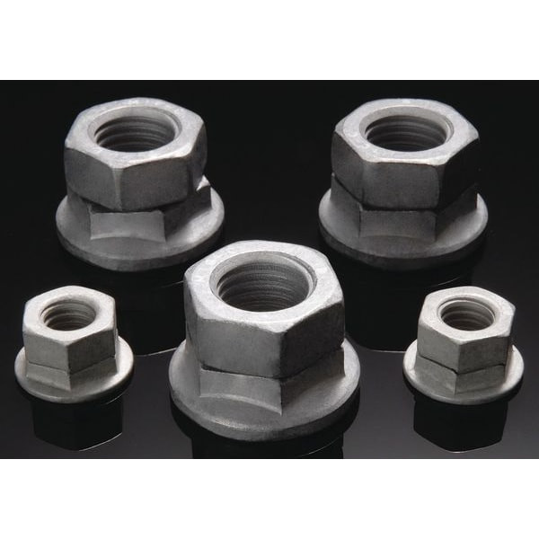 2-Piece Wedge Lock Nut, M10-1.50, Steel, Class 10, Zinc Plated, 11 mm Ht, 50 PK