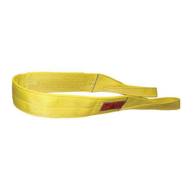 Synthetic Web Sling, Type 3, 6 ft L, 4 in W, Nylon, Yellow