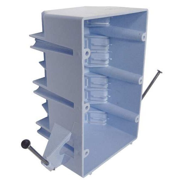 Electrical Box, 44 cu in, Switch Box Type, 3 Gangs, PVC, Rectangular Shape