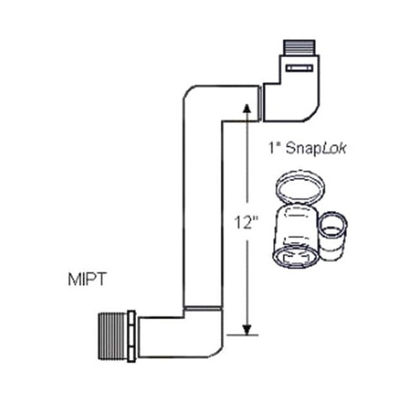 Westlake Pipe & Fittings Swing Joint, 1 in, Schedule 40, White G13S212